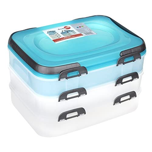 Contenedor de Tres Pisos para el Transporte de Alimentos, Platos o postres Domotti Dolce Mix Blue Cover