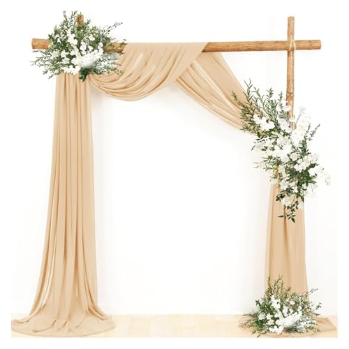 Rideaux transparents mariage en mousseline haut de gamme voile champagne