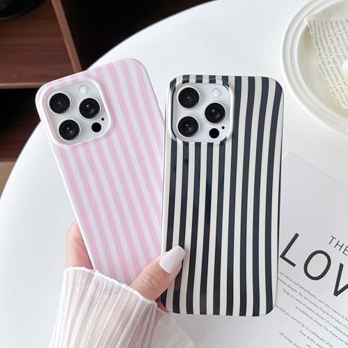 Yeddabox for iPhone 16 Pro Case Cute Striped Phone Case Soft TPU Slim Shockproof Phone Cover for Women Girls, Pink by Yeddabox - Used condition - Image 6