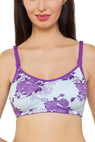 Image of Inner Sense Organic Cotton Bamboo Nursing Bra for Women I Non Padded Feeding Bra with Keyhole Back Design and Wire Free I Maternity Innerwear with Full Coverage