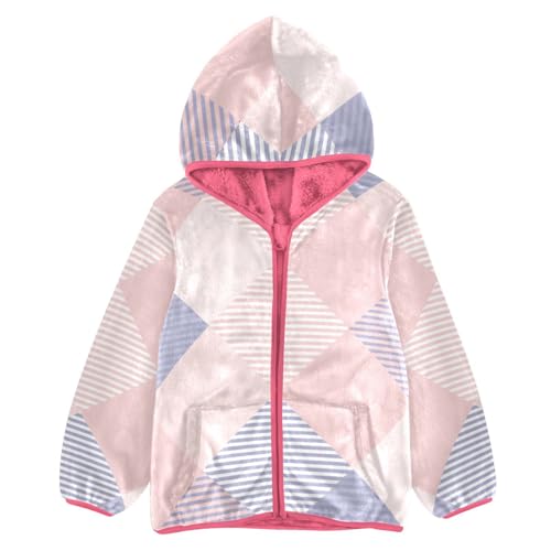 GuoChe Tartan Plaid Blue Pink Boys Fleece Jacket