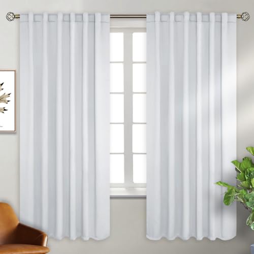 BGment Greyish White Thermal Insulated Curtains 72 Inch Length for Bedroom