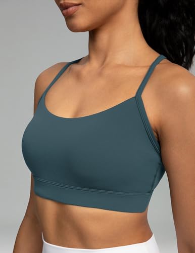 Image of Colorfulkoala Women's Dreamlux Y Back Sports Bra Low Impact Padded Workout Top with Built in Bra A-C Cups