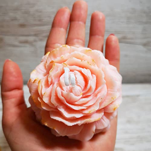2Pcs Flower Mold Silicone Candle Soap Molds Bloom Flower Silicone Fondant Mold 3D Peony Cake Candy Jelly Chocolate Mold Decoration Baking Tool #TOP5