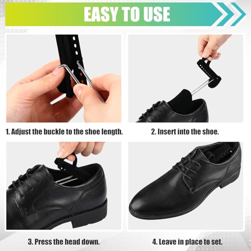 Hercicy 6 Pairs Velvet Shoe Trees for Men & Women - Adjustable Plastic Shoe Tree Stretcher & Shaper, Prevents Creases, Maintains Sneaker Fit(US 4.5-8.5) Black