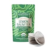 Starwest Botanicals Organic Lemon Balm Leaf Tea - Calming Herbal Tea for Women & Men, Caffeine Free, USDA Organic Lemon Balm Leaf, String Free Sachets, Non GMO - 20 Tea Bags