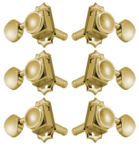 Mécaniques Grover 3+3 dorées blocage vintage pour guitare stable