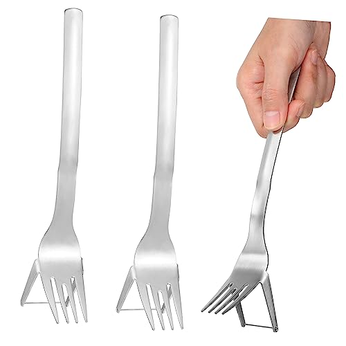 Mikikit 2pezzi Affettatrice e Anguria Forchetta per Tagliare Frutta in Acciaio Inossidabile Utensile da Cucina per Fette e Cubetti di Anguria