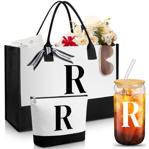 Aliceset 3 Pcs Initial Monogram Gift Set for Women, Letter R