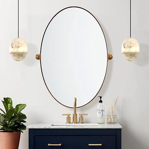 Sucelating YUNSHI-001 Natural Alabaster Pendant Lights Kitchen Island, Marble Layered Splicing Unique Shade D-5.9In Brass Canopy thumb #7