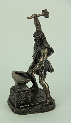 Estátua com acabamento em bronze Veronese Design Hefesto Greek God of Fire and Forge