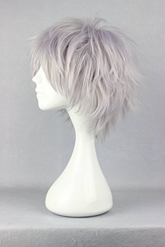 14"/35Cm Gray Ombre Short Straight Synthetic Wig Cosplay Costume Wigs For Party Daily With Free Wig Cap #TOP1