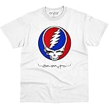 Liquid Blue unisex adult Grateful Dead Syf Steal Your Face White T-shirt T Shirt, White, X-Large US