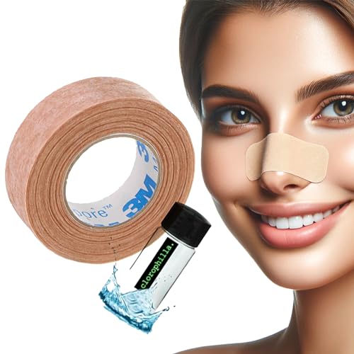3M Micropore 1.25 cm x 9.10 mt con Líquido Removedor de Adhesivo - Cinta Microporo Eyeliner, Cintas Kinesiológicas Faciales, Esparadrapo Deportivo (1 Rollo)