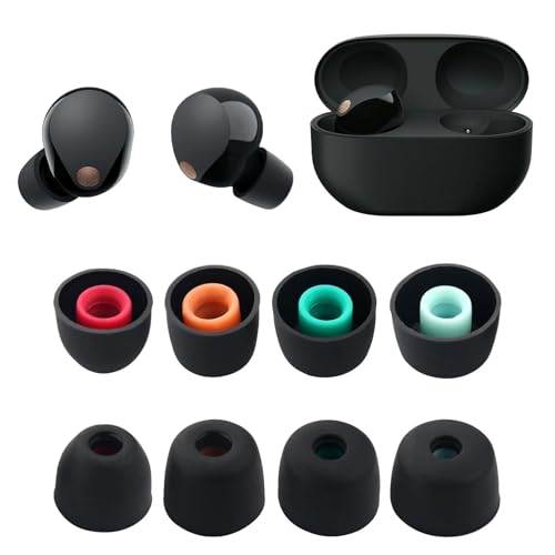 DEFIYEAR Lot de 4 paires d'embouts en silicone pour écouteurs Sony WF-1000XM5 WF-1000XM4 WF-1000XM3 WF-C700N Earbuds WF WI XBA avec boîte de rangement...