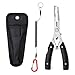 Stainless Steel Fishing Pliers Fishing Hook Remover Needle Nose Pliers Line Cutter Plier with Lanyard Multi-Function Braid Cutter Lockable Handy Fish Tool with Storage Bag For Men Saltwater Freshwater