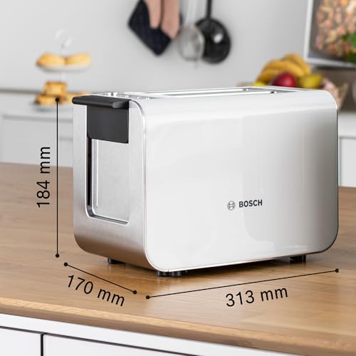 Bosch - Tostador Styline, 2 ranuras, Función descongelación, Blanco, TAT8611N - imagen 2