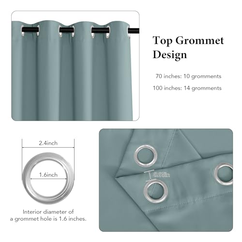 Image of RYB HOME Sliding Glass Door Curtains for Patio, Blackout Thermal Insulating Privacy Vertical Blinds for Large Window Living Room Bedroom Drop Cloth Closet Divider, W 100 x L 84 inches, Dusty Blue