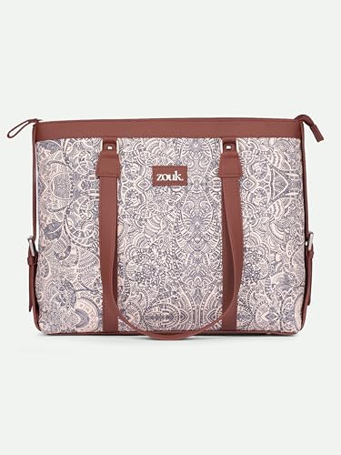 Image of ZOUK Office Bag | Stylish Bags for Office Use | Laptop Bag 15.6 inch | Stylish Tote for Office Use | Purse for Women | Vegan Leather Handbag | Daily & Travel Use