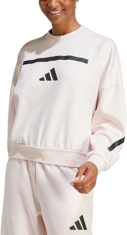 adidas Womens Z.N.E. Crewneck Sweatshirt Training Casual - White