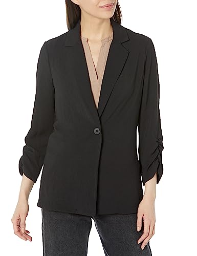 Adrianna Papell Women's Tall Size Ruched 3/4 Sleeve One Button Notch Blazer