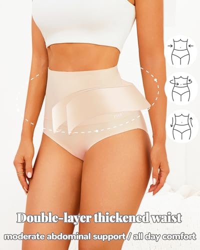 FINETOO Tummy Control Underwear Shapewear for Women Seamless High Waisted Panties Moderate Shaping Briefs S-3XL3