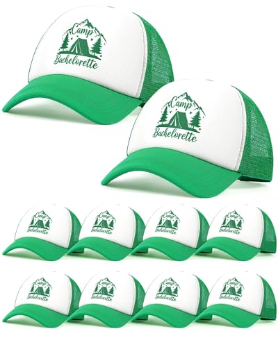 Image of Jecery 10 Pcs Trucker Hat for Women, Bach Party Mesh Baseball Cap for Bridal Shower Wedding Bach Party Favors