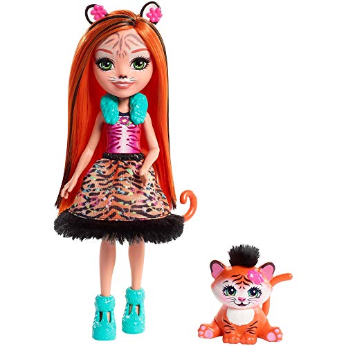 Enchantimals FRH39 - Enchantimals Tigermädchen Tanzie Tiger Puppe (15 cm) und Tierfreund Tuft – Bild 3