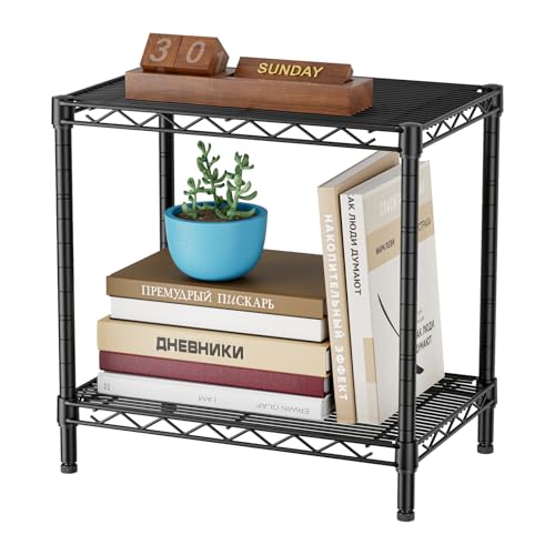 SINGAYE Bookshelf Shelves Bookcase Shelf: 2 Tier Small Shelving Unit