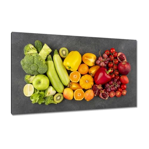 Peinture imprimée sur toile pour cacher un mur vide tableau fruits colorés 120 x 70 cm