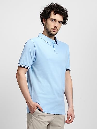 Image of Dennis Lingo - Men's Cotton Solid Slim Fit Polo Neck T-Shirt