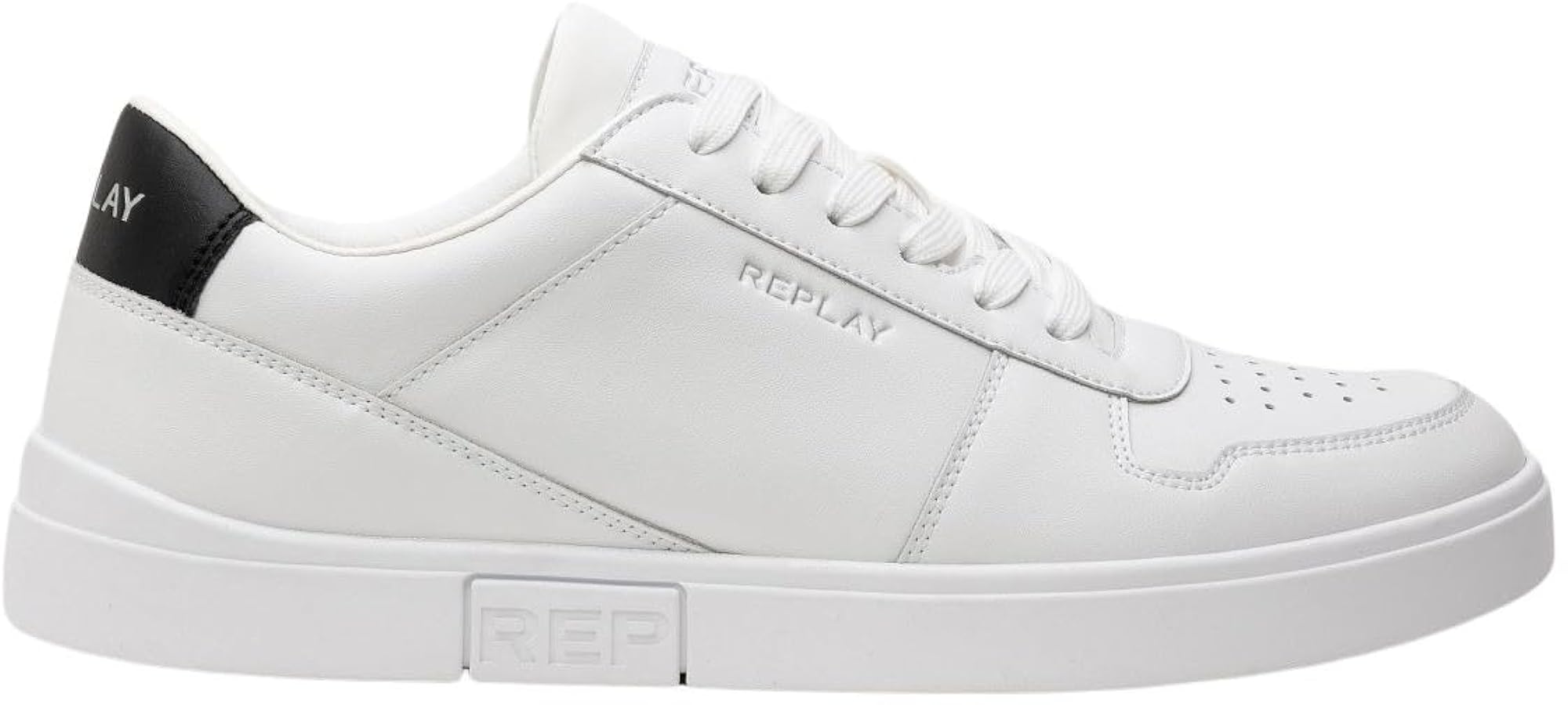 Amazon.com | Replay Men's Sneaker, 062 White Black, 9