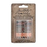 Tim Holtz Idea-ology Design Tape by, Correspondence, Adhesive Backed, 4 Rolls, 10 Yards Each, Multicolored, TH93191