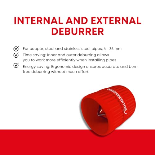 ROTHENBERGER Innen- und Außenentgrater für Kupfer- und Kunststoffrohre, 4mm-36mm Arbeitsbereich Durchmesser | 11006 | Außenentgrater, Sanitär, Klimaanlage, Kälteanlage
