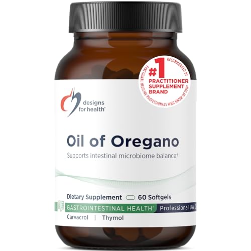 Designs for Health Oil of Oregano - Oregano Oil Capsules with Highly Concentrated Carvacrol - Supports Intestinal Cleansing - Oregano Oil Pills for GI Support (60 Softgels)