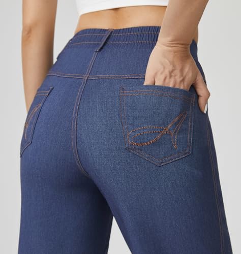 AFITNE Women's Wide Leg Jeans High Waist Pull On Jeans Trendy Loose Denim Pants with Stretchy Denim Like Material4