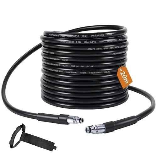 20M/65FT High Pressure Washer Replacement Hose, Compatible with Bosch AQT Series Domestic Pressure Washers Bosch Aquatak, Hose Drain Cleaning kit with Click-Type Plug Quick Connector SDS Fittings
