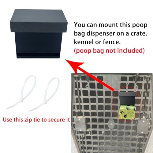 Image of Dog Poop Bag Dispenser, Poop Bag Holder, Outdoor or Indoor Pet Waste Bag Dispenser Station, Dog Poop Bag Container, Can be Mounted on a Crate, Kennels or Fences (Poop Bag not Included)