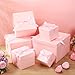 Cholemy 6 Pcs Valentine Nesting Gift Boxes with Lid Square Nesting Gift Boxes for Presents Packaging with Ribbon Easter Anniversaries Bridal Shower Birthday Wedding Party Favor(Pink)
