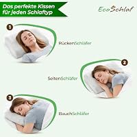 EcoSchlaf Orthopädisches Kissen I Nackenkissen aus Soft Memory Foam (Grau) – Ansicht 8