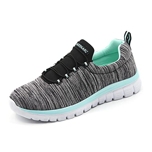VARSKARC Women's Breathable Comfortable Fashion Casual Shoes Black/Green