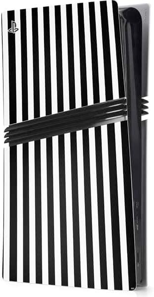 Skinit Decal Gaming Skin Compatible with PS5 Pro Console - White and Black Stripes Design