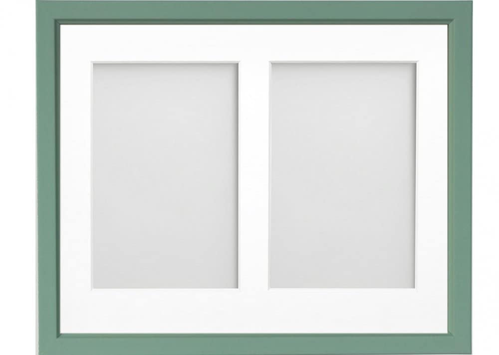 Frame Company Drayton Multi Aperture Photo Frame, Green, 10x8 for 6x4 inch (x2)