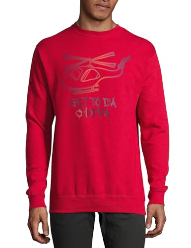 Pull slogan Get to Da Choppa en coton rouge pour homme et femme