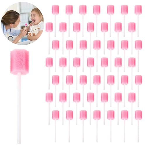 XdealCozyxc 50PCS Mouth Sponges on Stick for Hydration Mouth Swabs for End of Life Care Disposable Oral Swabs