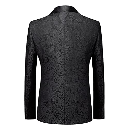 Mens Suit Slim Fit 2 Piece Formal Skinny Floral Tuxedo Suit Set Shawl Lapel for Wedding Dinner Party3