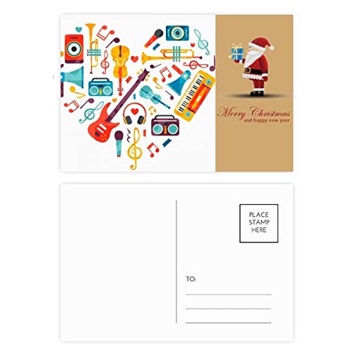 Cartes postales pour guitare avec motif cœur en lot de 20 pièces pour correspondance