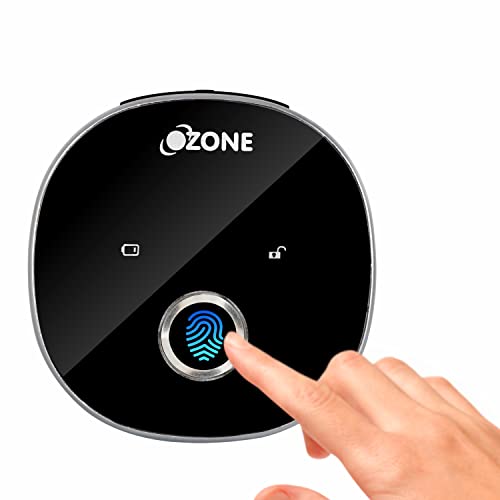 Ozone Fingerprint Lock Compact Round and Handy, Access, RFID Locking System Smart Furniture Lock (Black) (Fingerprint)