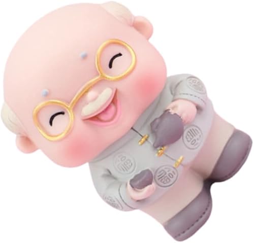 Decoración creativa de PVC para tartas, estilo de anciano, figura de abuelo, juego de decoración de pastel Mr y Topper