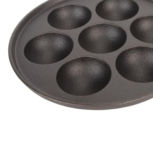 Máquina de takoyaki de 7 furos, panela de ferro fundido com aquecimento rápido e aquecimento uniform